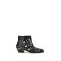 Black Calf Leather Bos Taurus Lace-Up Boots Chloé