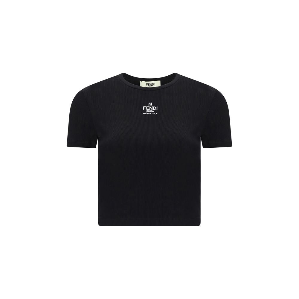 Black Cotton T-Shirt Fendi