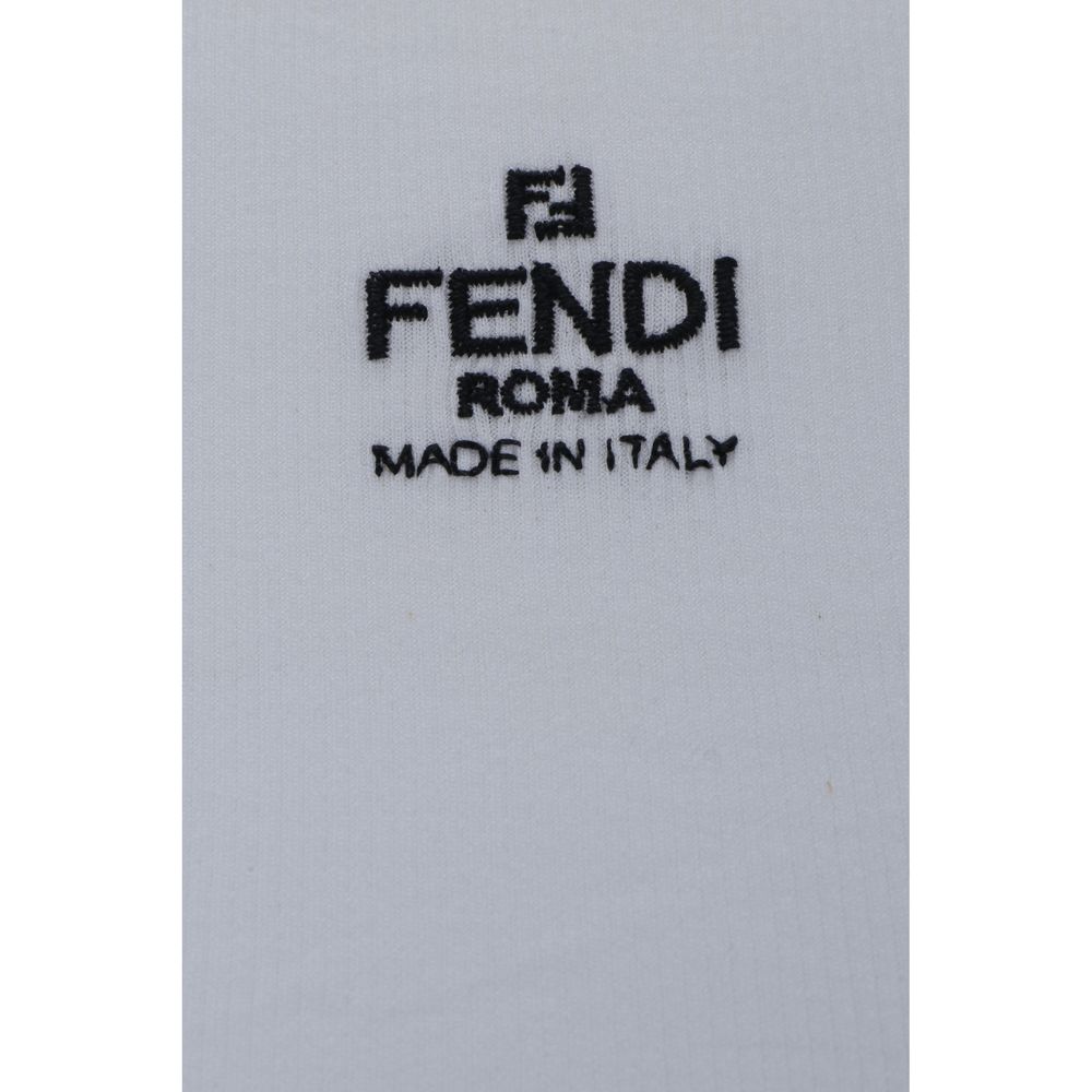 White Cotton T-Shirt Fendi