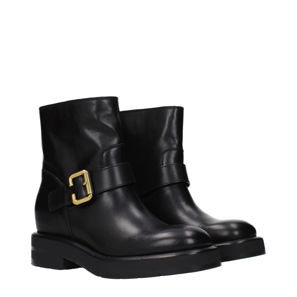 Black Leather Ankle Boots Chloé