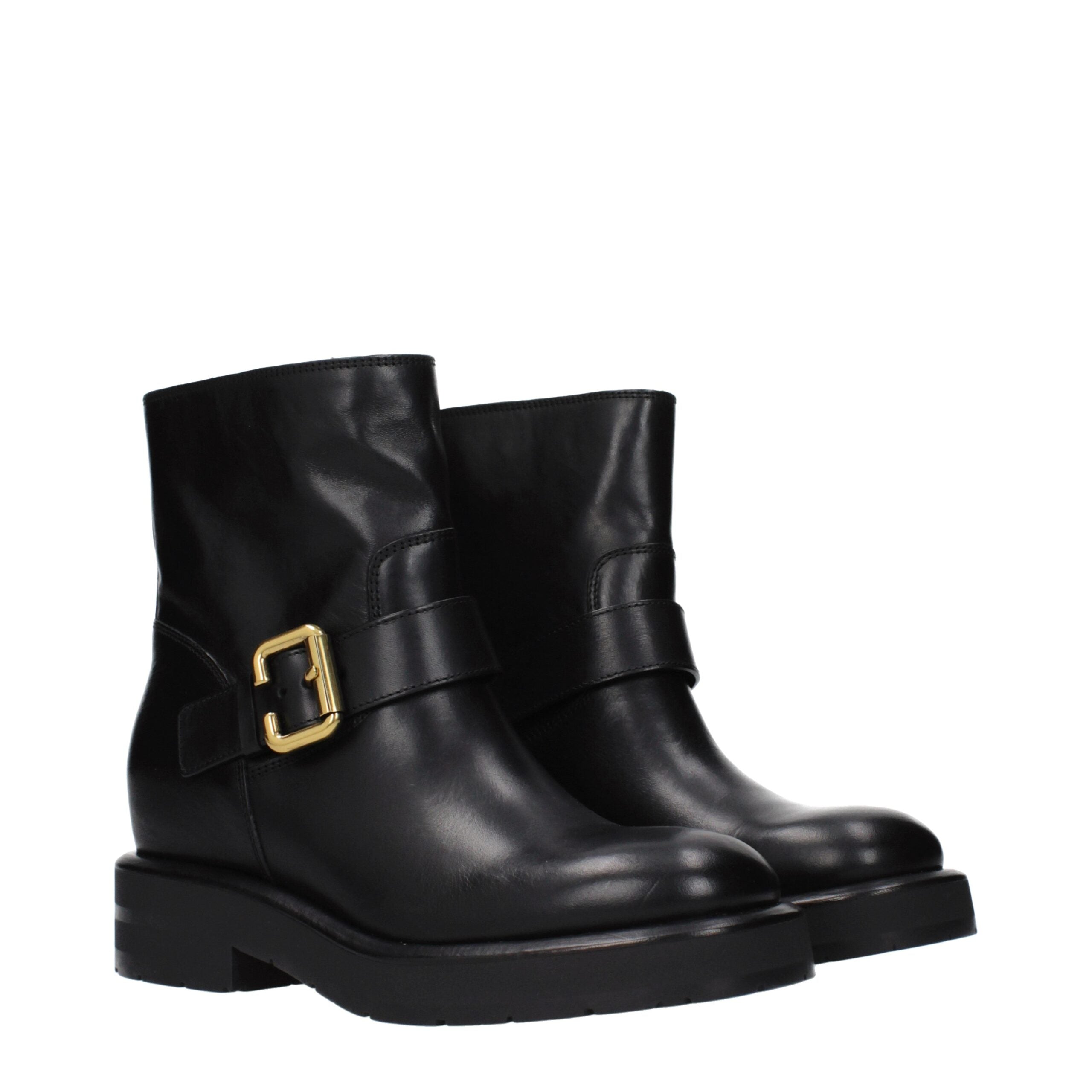 Black Leather Ankle Boots Chloé
