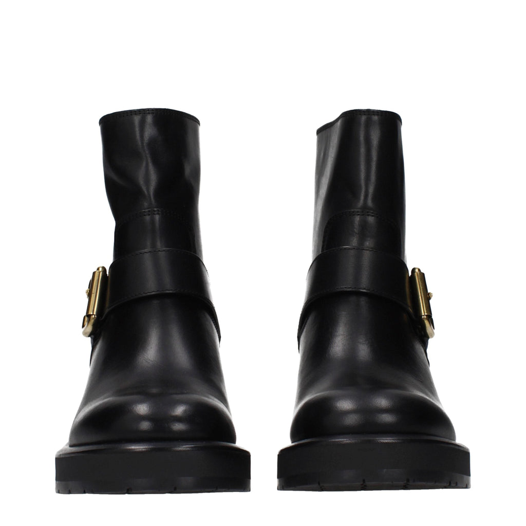 Black Leather Ankle Boots Chloé