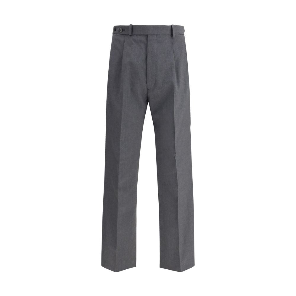 Gray Fleece Wool Dress Pants Prada