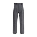 Gray Fleece Wool Dress Pants Prada