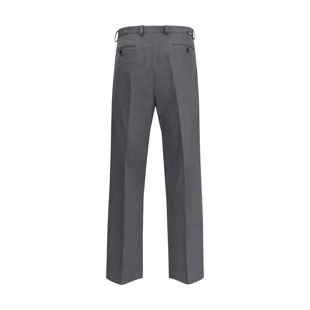 Gray Fleece Wool Dress Pants Prada