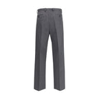 Gray Fleece Wool Dress Pants Prada