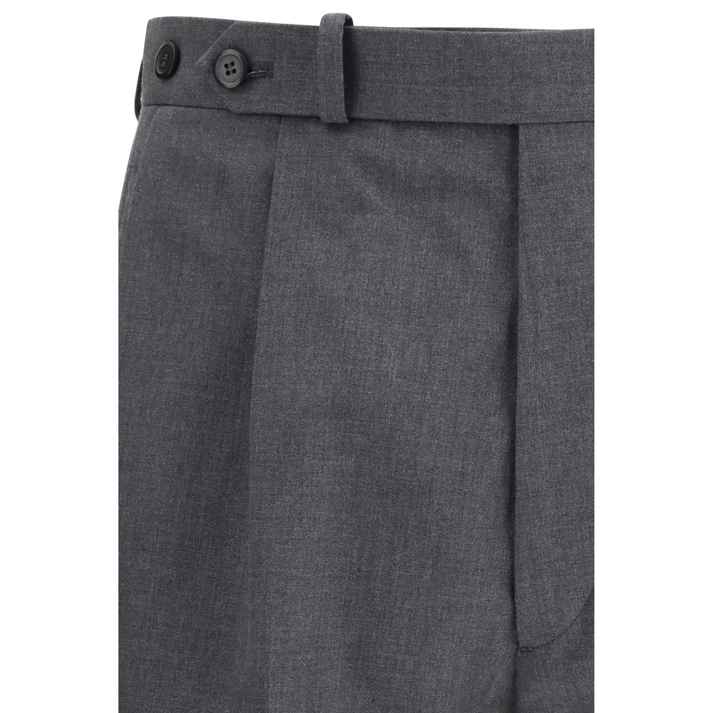 Gray Fleece Wool Dress Pants Prada