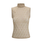 Multicolor Polyamide Sleeveles T-Shirt Fendi