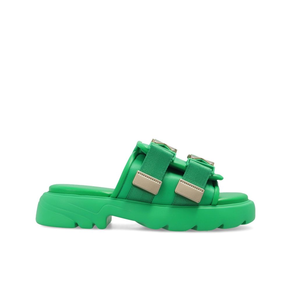 Bicolor Nylon Slides Bottega Veneta