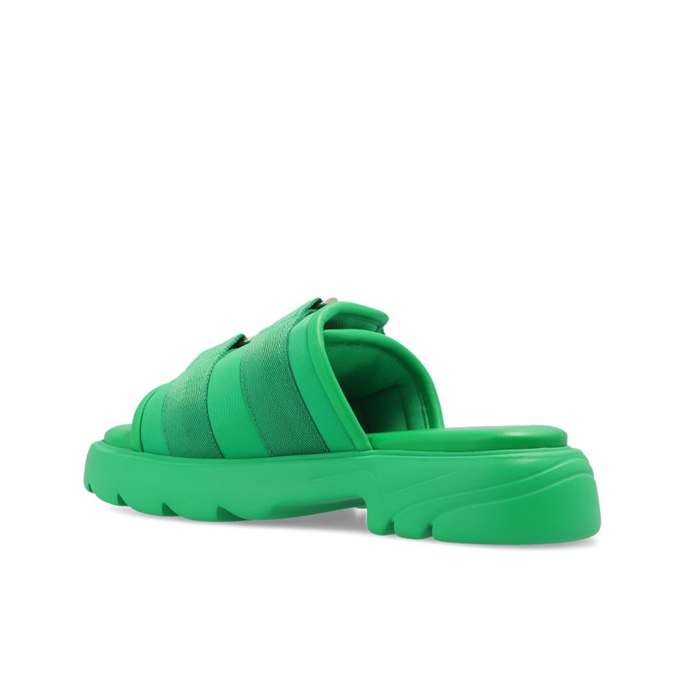 Bicolor Nylon Slides Bottega Veneta