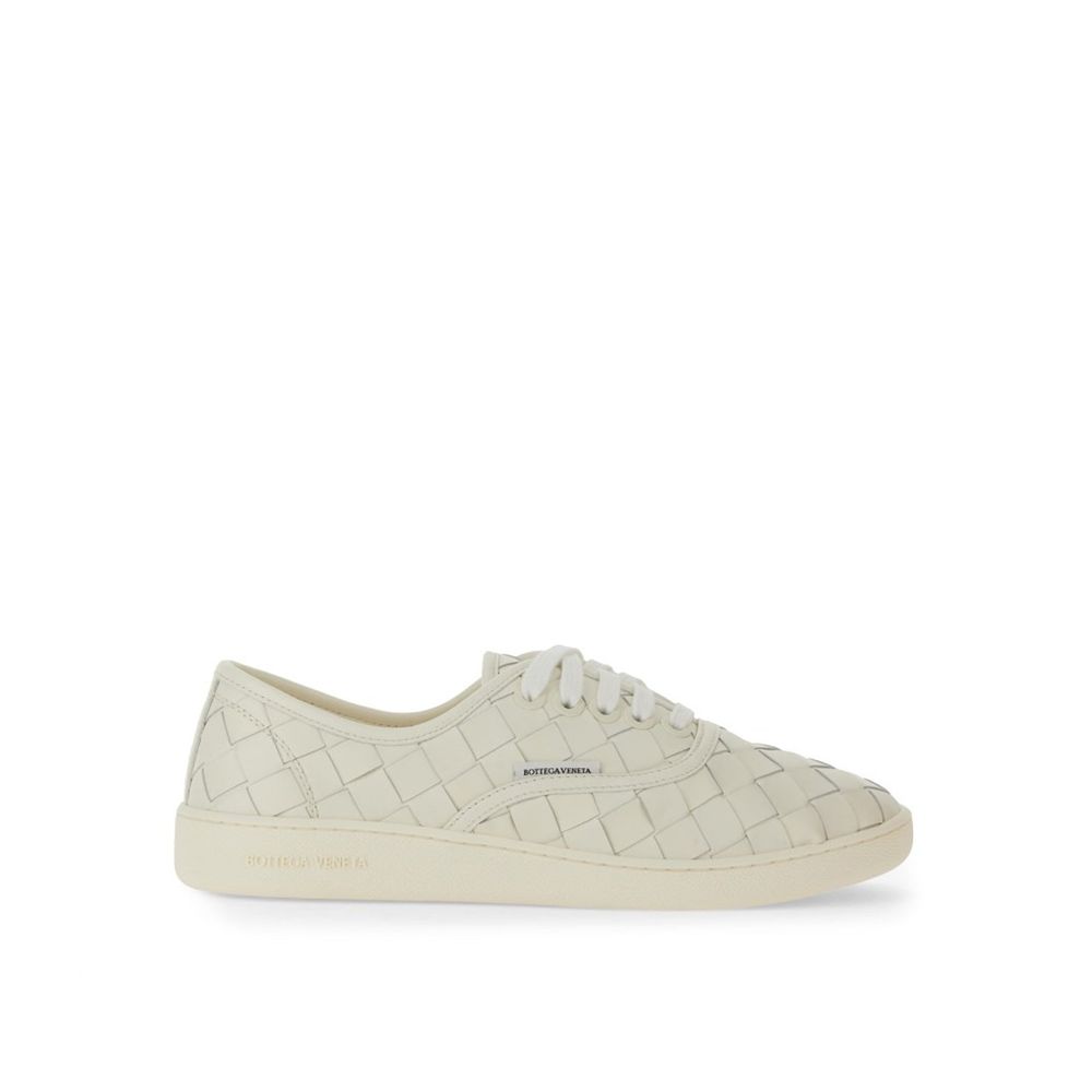 White Calfskin Low Top Sneakers Bottega Veneta