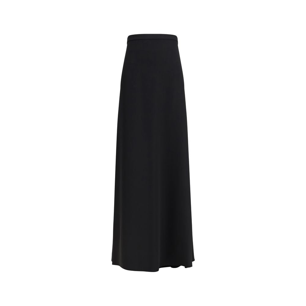 Black Silk Long Skirt Valentino