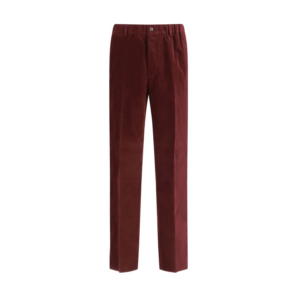 Bordeaux Cotton Casual Pants Fendi