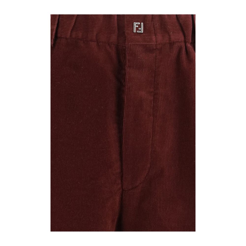 Bordeaux Cotton Casual Pants Fendi