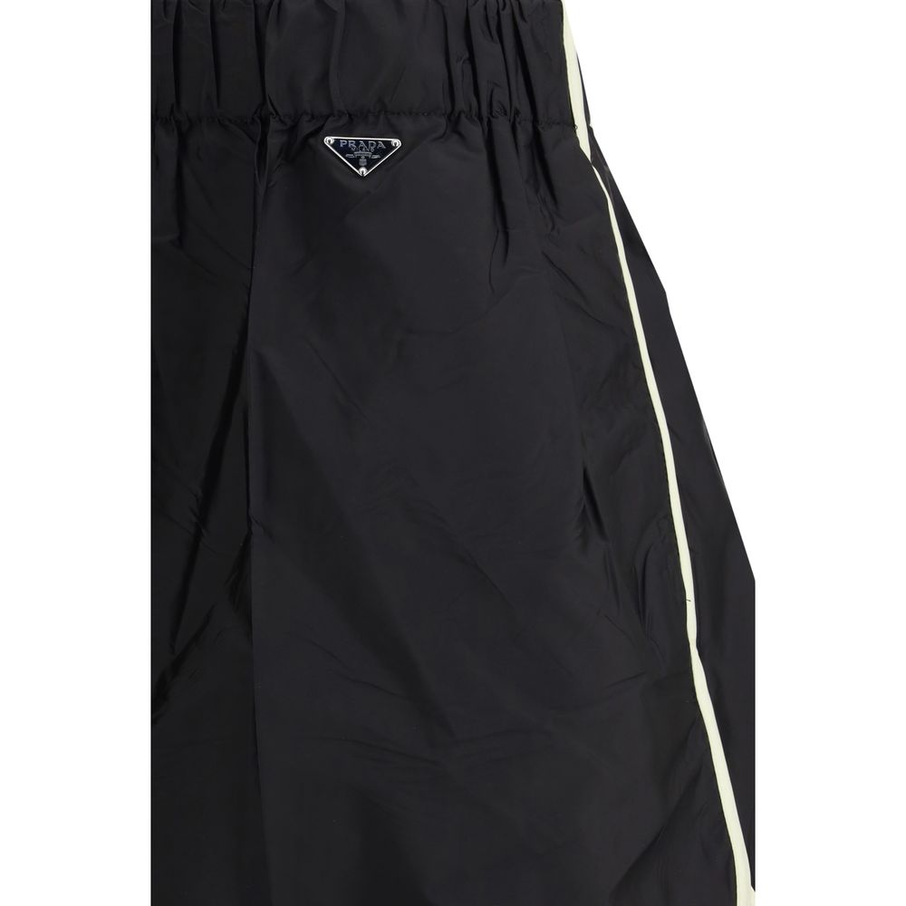 Black Recycled Polyamide Bermuda Shorts Prada