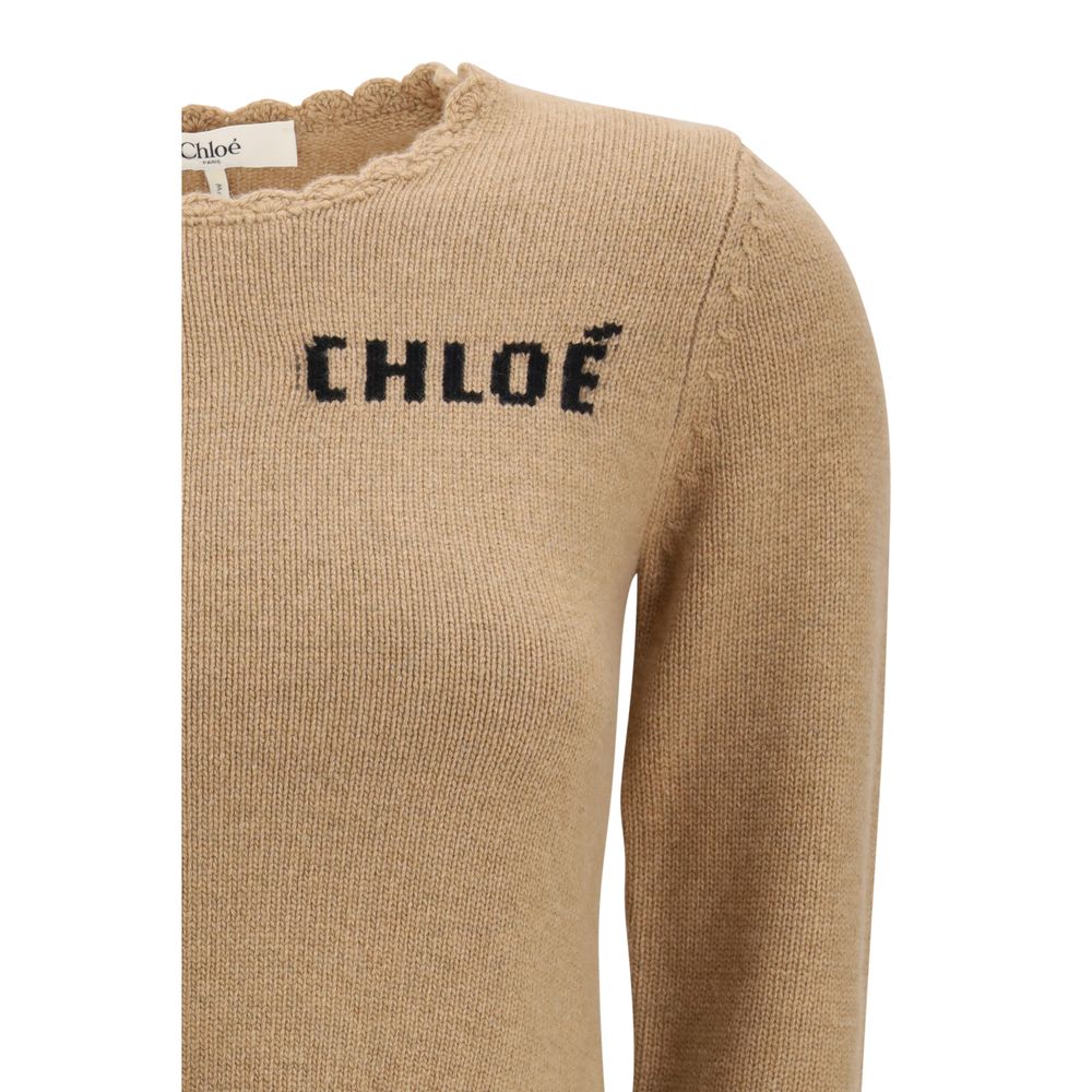 Brown Wool Sweatshirt Chloé