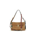 Beige Calf Leather Bos Taurus Shoulder Bag Prada