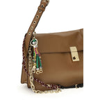 Beige Calf Leather Bos Taurus Shoulder Bag Prada