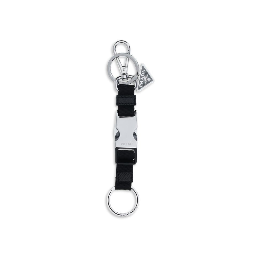 Black Nylon Keychain Prada
