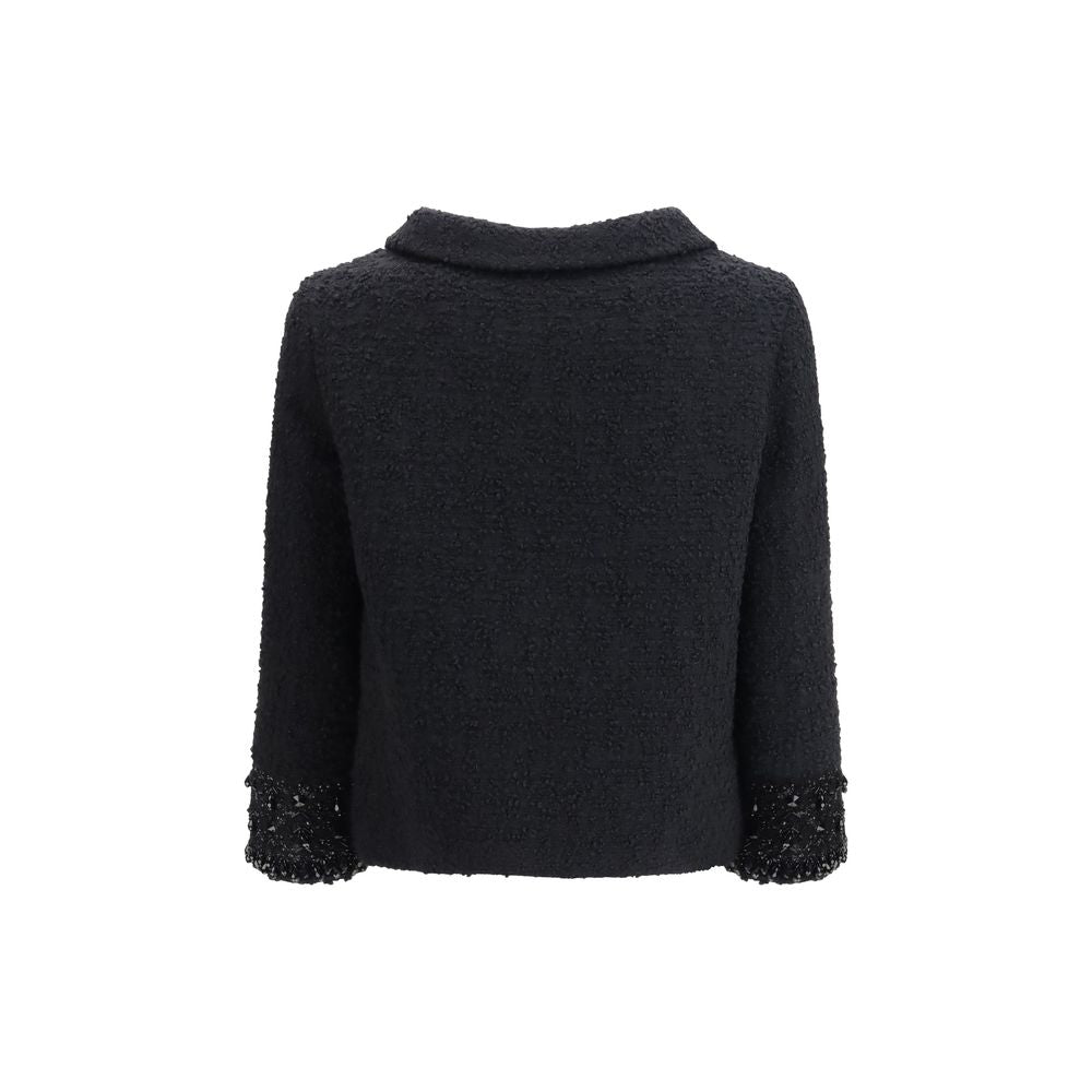 Black Fleece Wool Coat Valentino