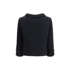 Black Fleece Wool Coat Valentino
