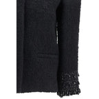 Black Fleece Wool Coat Valentino