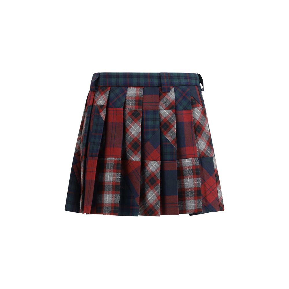 Multicolor Fleece Wool Mini Skirt Miu Miu