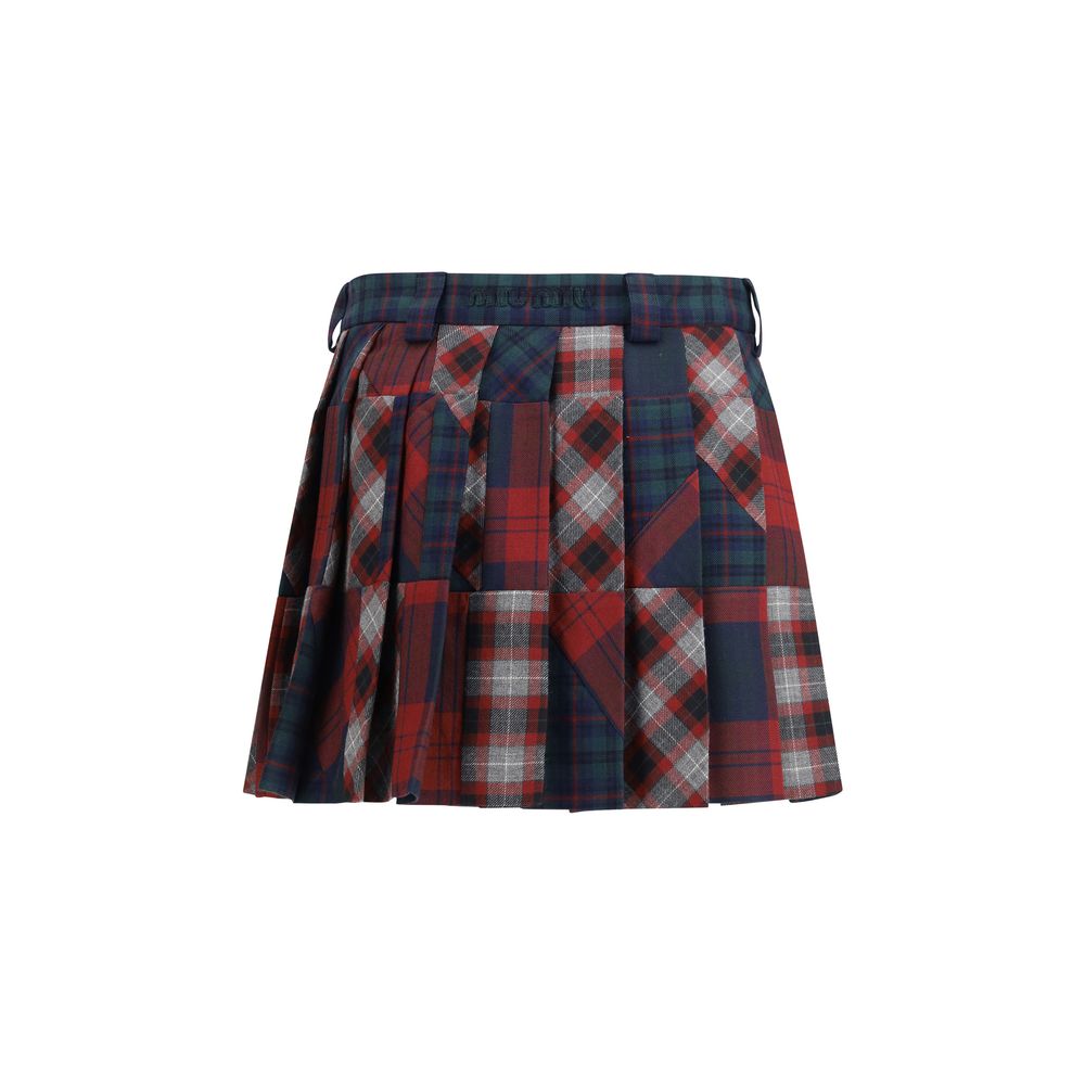 Multicolor Fleece Wool Mini Skirt Miu Miu