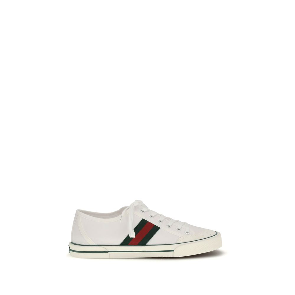 White Cotton Low Top Sneakers Gucci