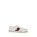 White Cotton Low Top Sneakers Gucci