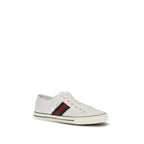 White Cotton Low Top Sneakers Gucci