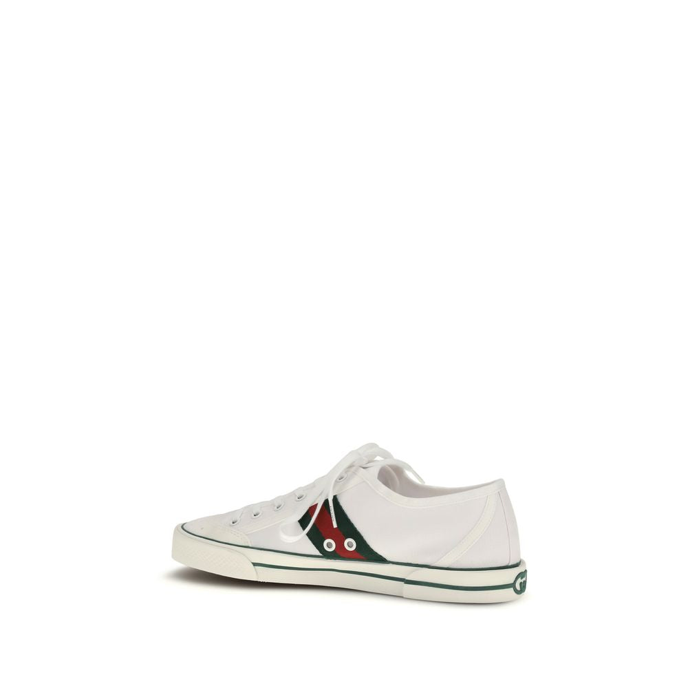 White Cotton Low Top Sneakers Gucci