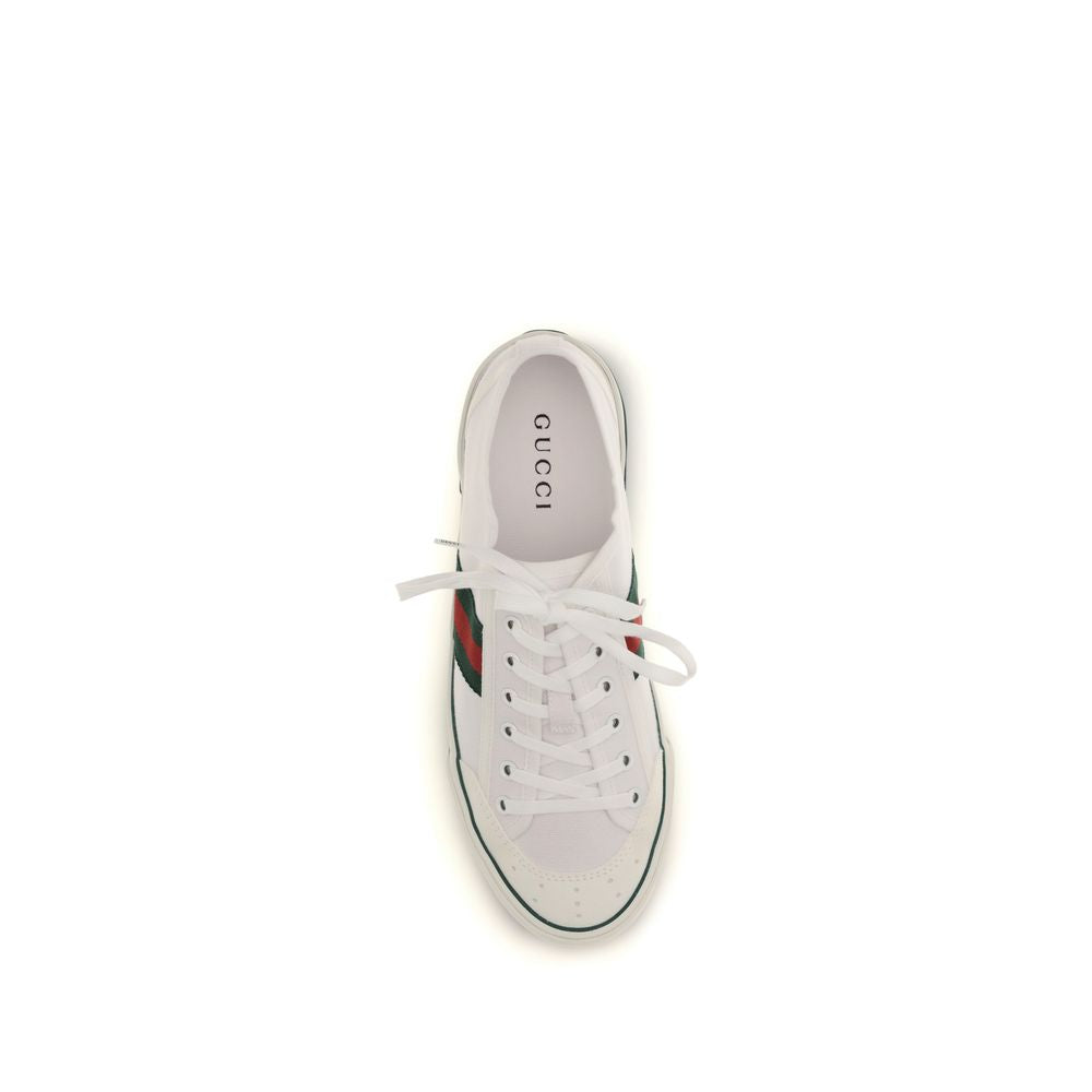 White Cotton Low Top Sneakers Gucci