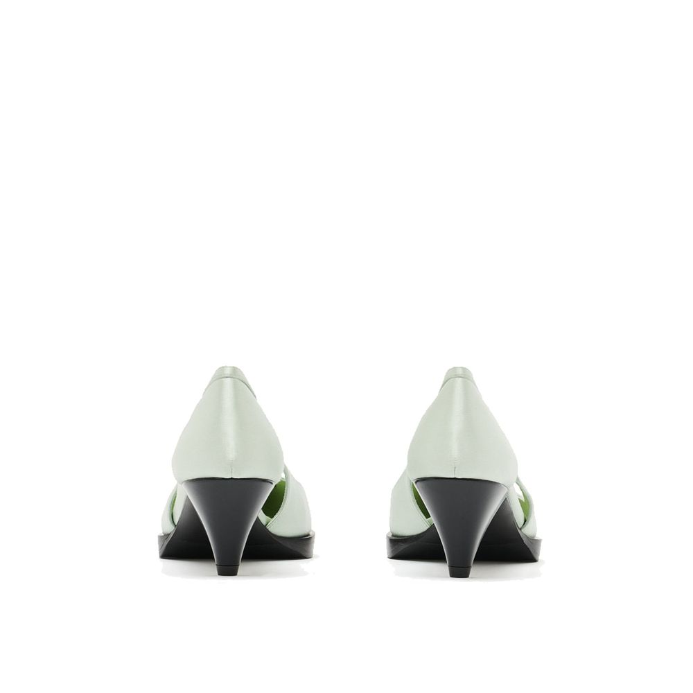 Bicolor Silk Mid Heel Pumps Prada