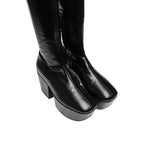 Black Calfskin Over The Knee Prada