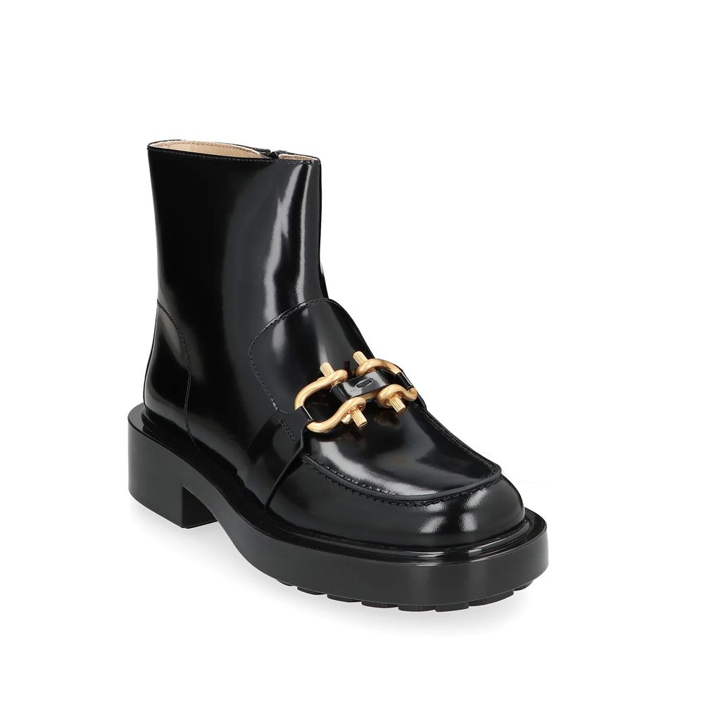 Black Calfskin Ankle Boots Bottega Veneta