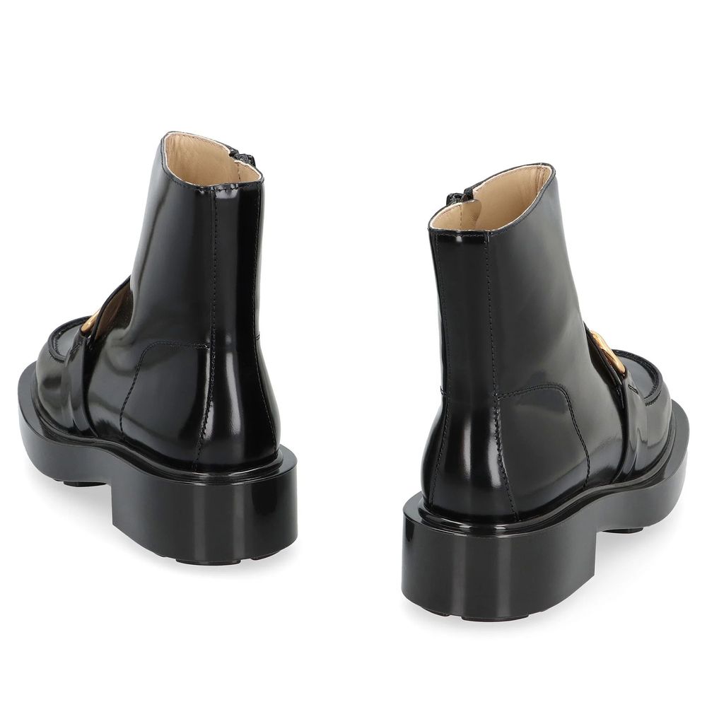 Black Calfskin Ankle Boots Bottega Veneta
