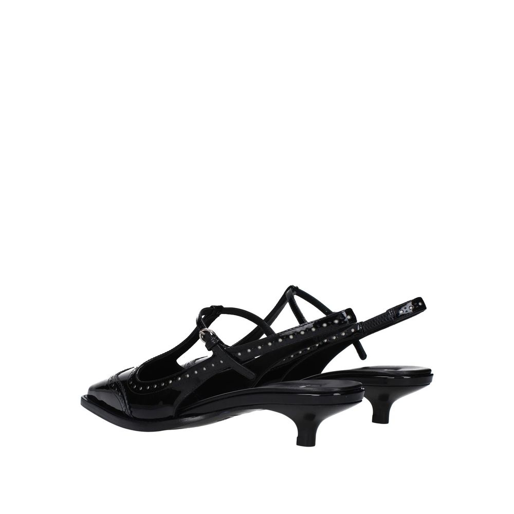 Black Calfskin Mid Heel Pumps Miu Miu