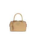 Beige Calf Leather Bos Taurus Handbag Prada