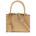 Beige Calf Leather Bos Taurus Handbag Prada