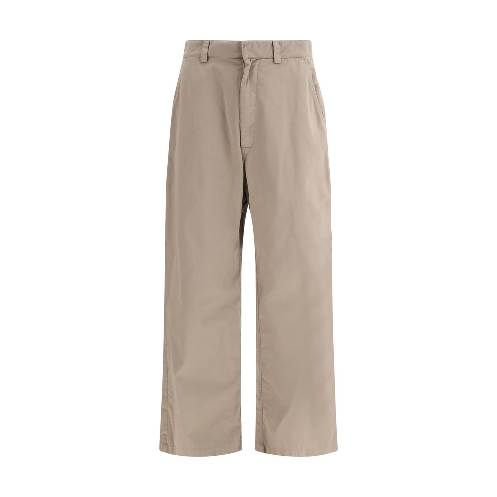 Beige Cotton Casual Pants Balenciaga