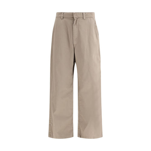 Beige Cotton Casual Pants Balenciaga