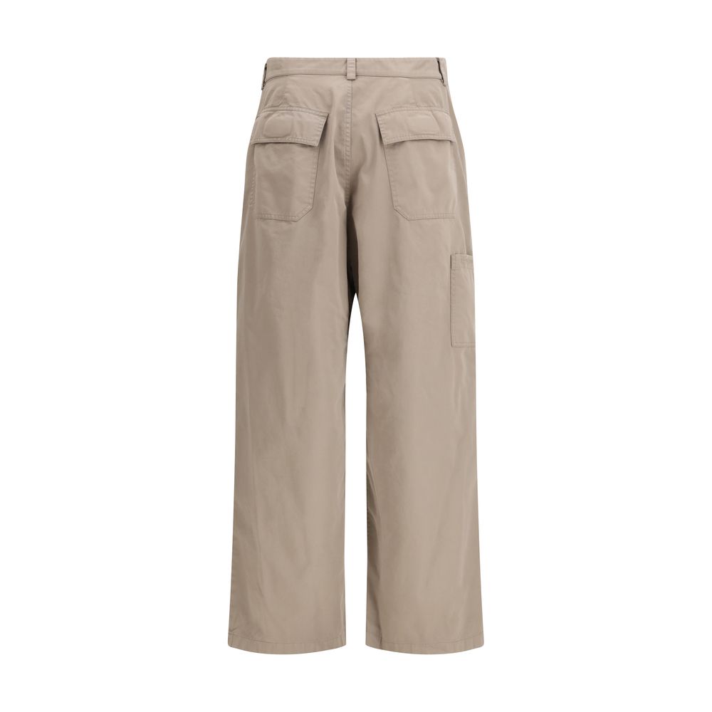 Beige Cotton Casual Pants Balenciaga