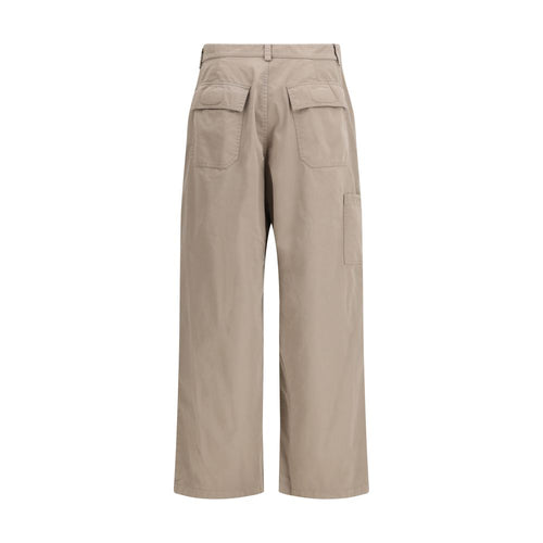 Beige Cotton Casual Pants Balenciaga