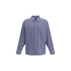 Blue Cotton Pattern Shirt Balenciaga