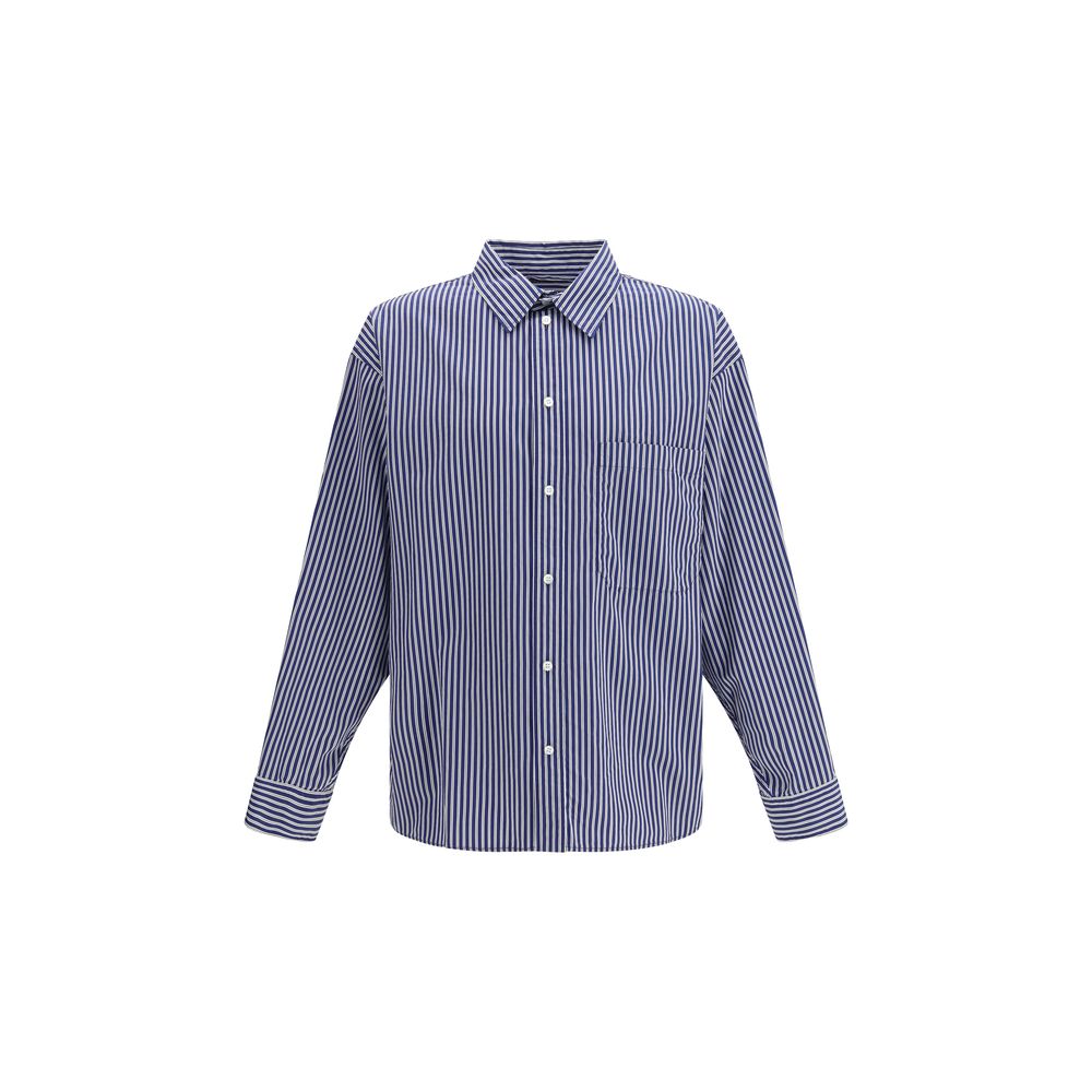 Blue Cotton Pattern Shirt Balenciaga