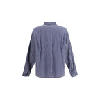 Blue Cotton Pattern Shirt Balenciaga