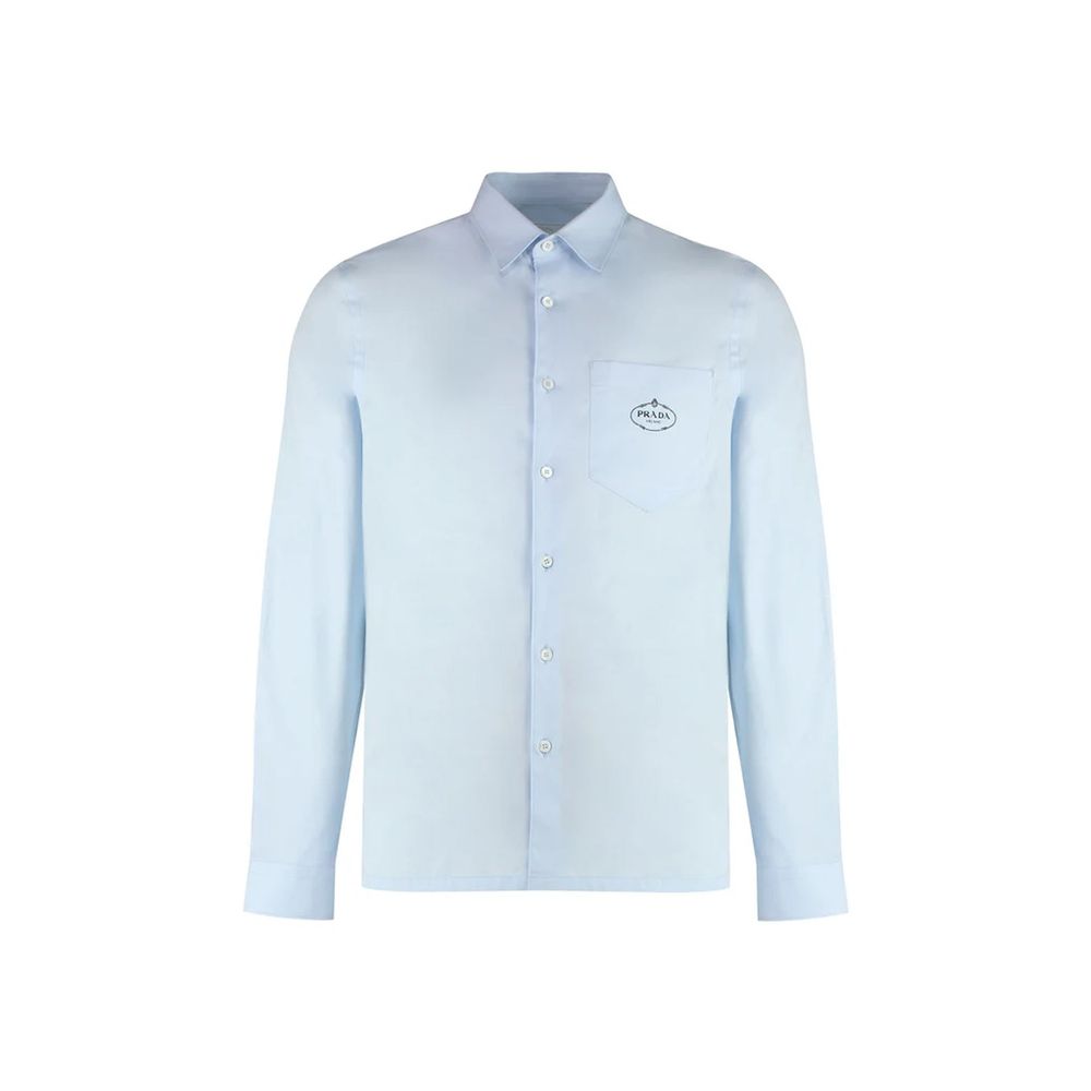 Blue Cotton Dress Shirt Prada
