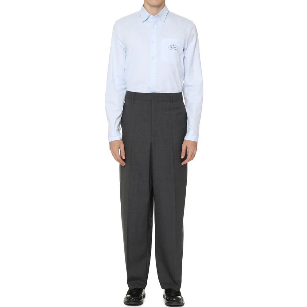 Blue Cotton Dress Shirt Prada