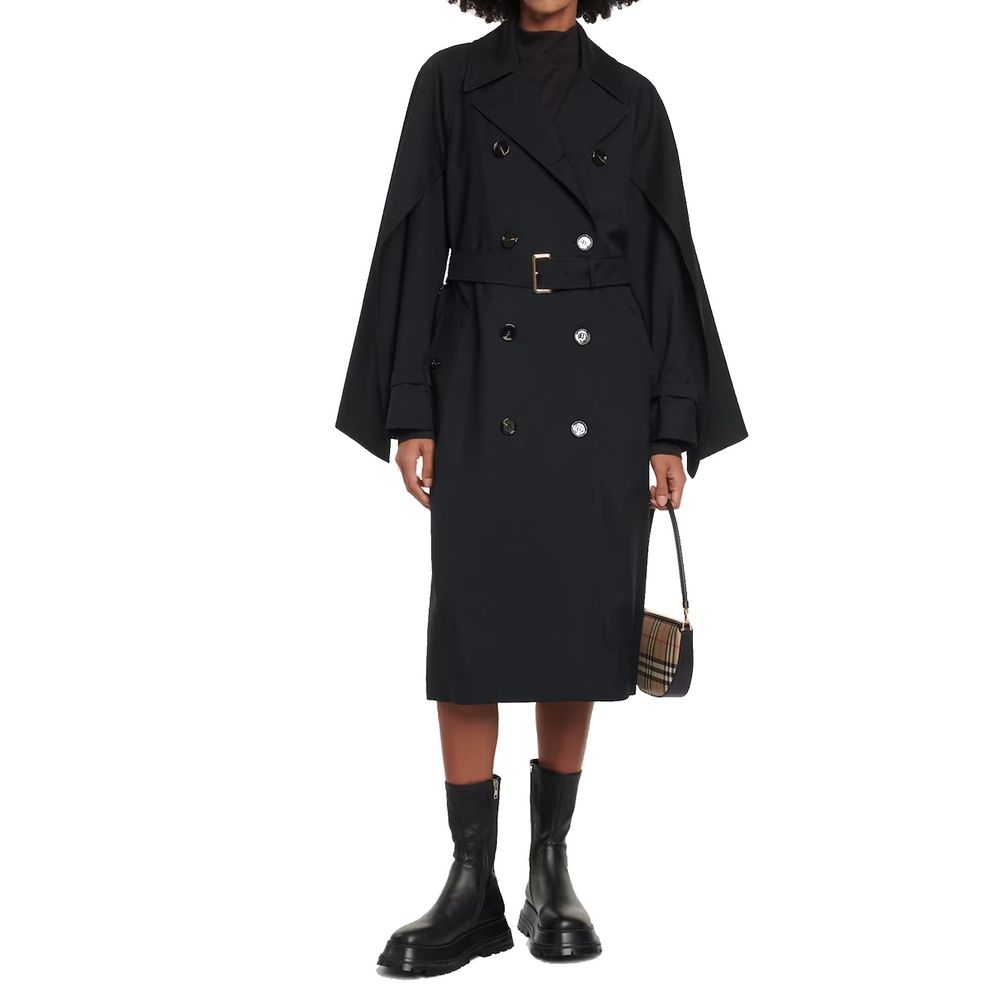 Black Polyester Coat Burberry